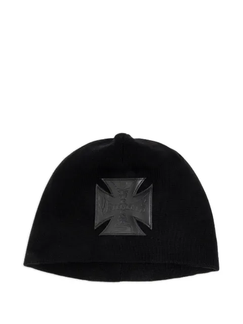 VETEMENTS logo-patch beanie hat Black UE76BN308B2901