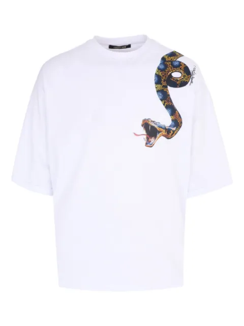 Roberto Cavalli snake-print T-shirt White WRT62BJD060