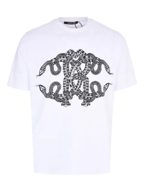 Roberto Cavalli snake-print T-shirt White WNT61HJD022