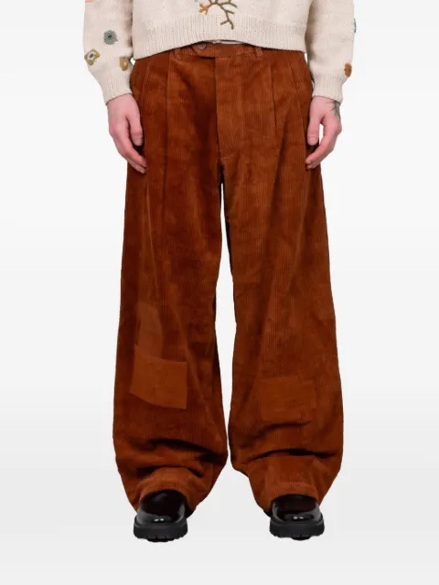 STORY mfg. Lush corduroy patch trousers Brown SAW25TRFTRCORDBR