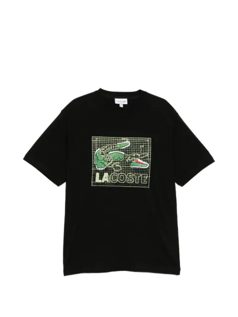 Lacoste graphic-print crew neck T-shirt Black TH1446