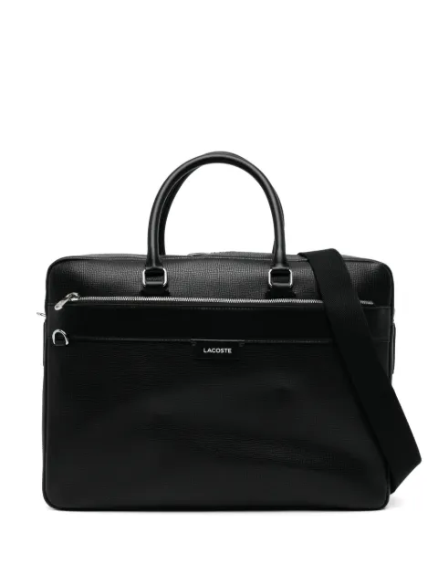 Lacoste debossed logo top handle laptop bag Black NH5261OI