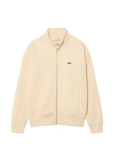 Lacoste logo-patch zip-up sweater Neutrals SH0627