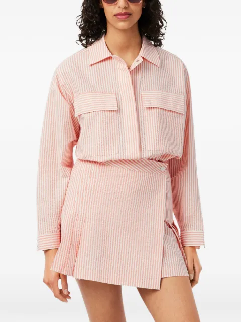 Lacoste striped seersucker shirt White BF1036