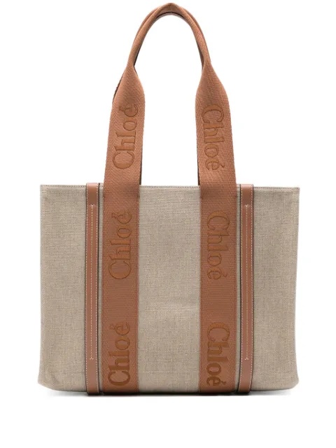 Chloé medium Woody tote bag Neutrals CHC23AS383L17