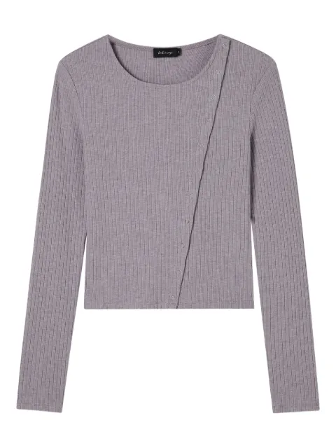 tout a coup button ribbed top Grey M625AW5