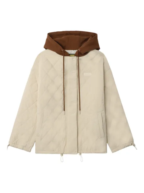 Mini Cream hooded quilted jacket Neutrals 5WM126A