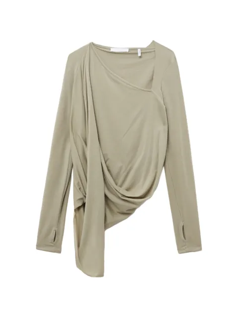 Helmut Lang asymmetric draped top Neutrals P09HW502QE0