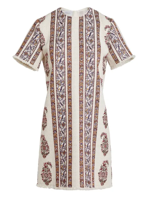 Giambattista Valli fringed patterned mini dress Neutrals 26SSPVCA516213EMBM002
