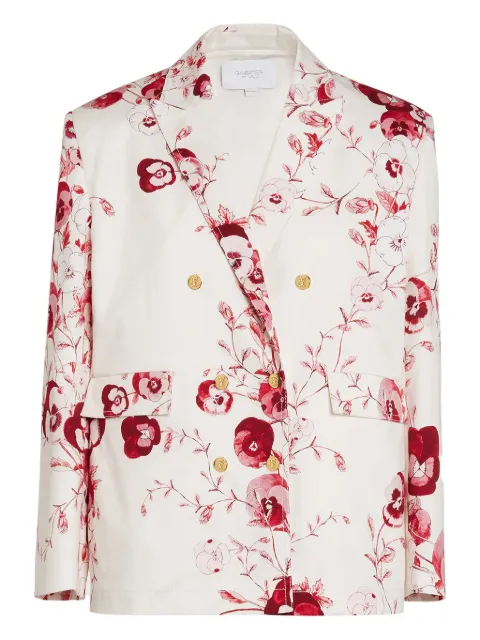 Giambattista Valli floral double-breasted jacket Neutrals 26SSPVCA610634PRI
