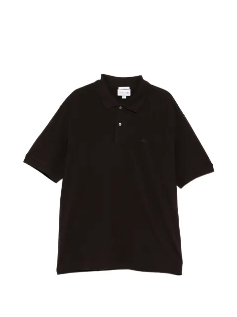 Lacoste logo-patched short-sleeve polo shirt Brown PH7757