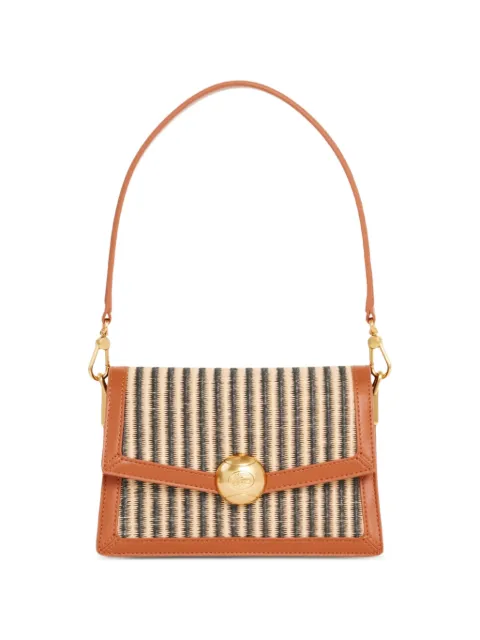 Lacoste striped leather shoulder bag Neutrals NF5245PB