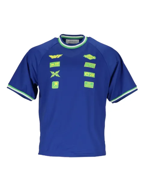 Off-White multi-patch T-shirt Blue OMAD00AG24FAB0014518