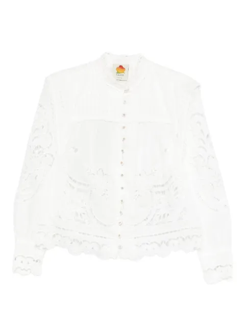 FARM Rio lace embroidered top White 351181