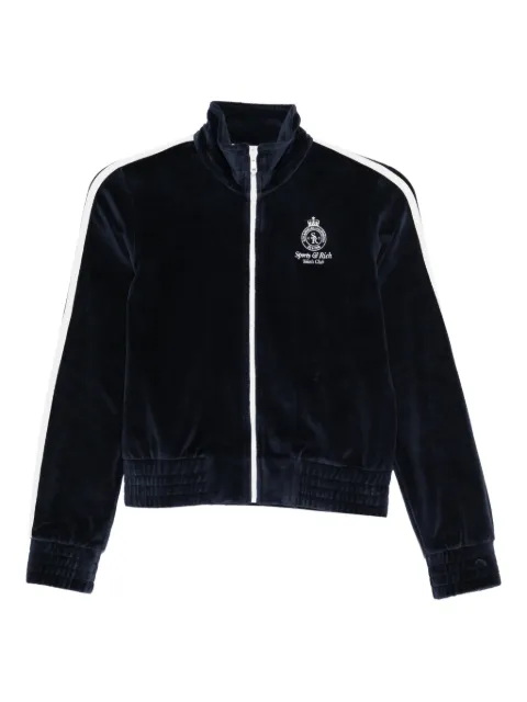 Sporty & Rich sleeve-stripe zipped sweatshirt Blue JA06761426BL
