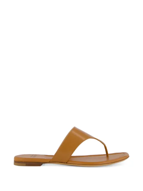 Francesco Russo leather flat sandals Brown R1S1030