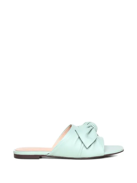 Coccinelle bow-detail leather flat sandals Green E4U1C170101