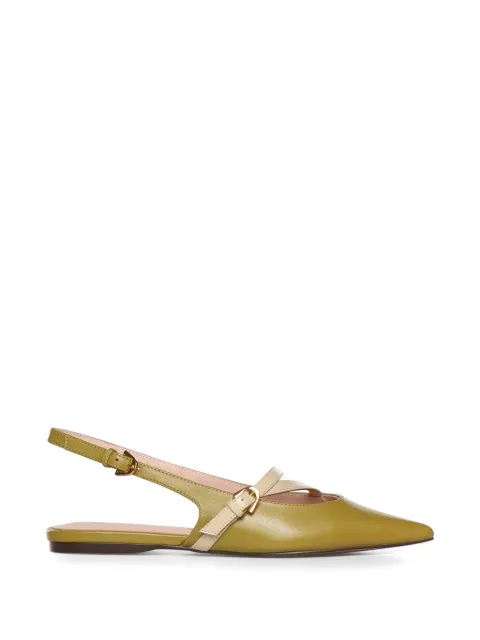 Coccinelle strappy pointed leather flats Green E4U0Q210101