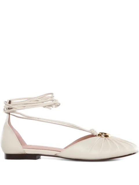 Coccinelle tie-fastening gathered ballet flats Neutrals E4U7S190101