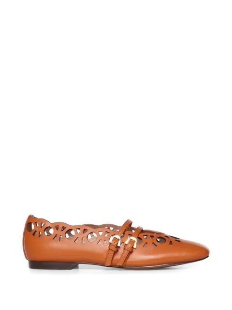 Coccinelle Risako buckled cut-out ballet flats Brown E4U6G190101