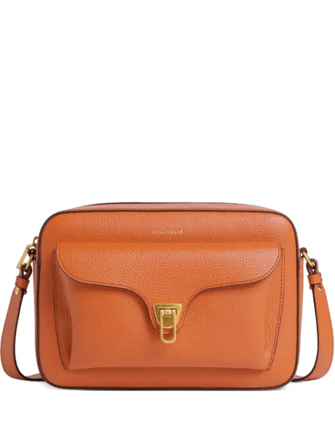 Coccinelle large Beat front-pocket leather shoulder bag Orange E1MF6150601