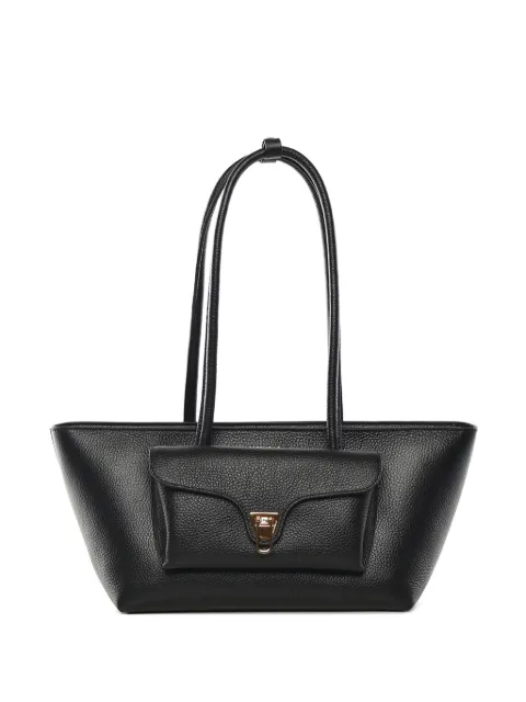 Coccinelle flap detail leather tote bag Black E1T8A110301