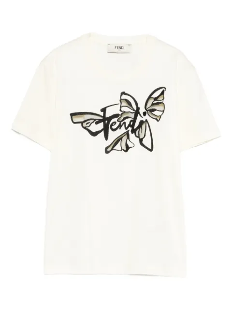 FENDI graphic short-sleeve T-shirt Neutrals FS7254AW8Q
