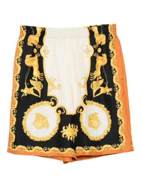 Versace printed silk twill regular shorts Black 10024761A16096