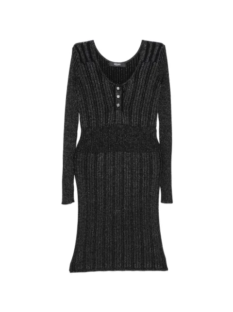 Versace lurex-blend ribbed knit midi dress Black 10230191A16671
