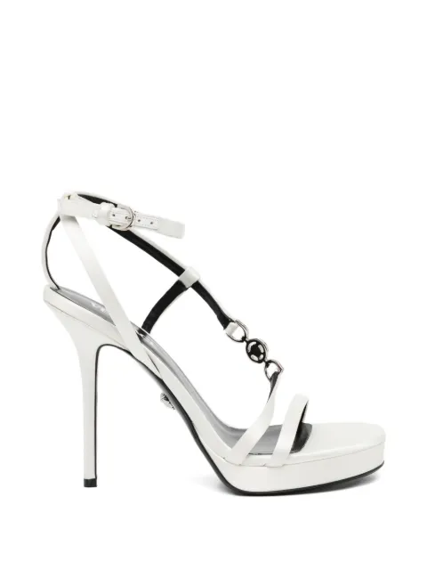 Versace Medusa '95 embellished satin sandals 115 mm White 10121341A00619