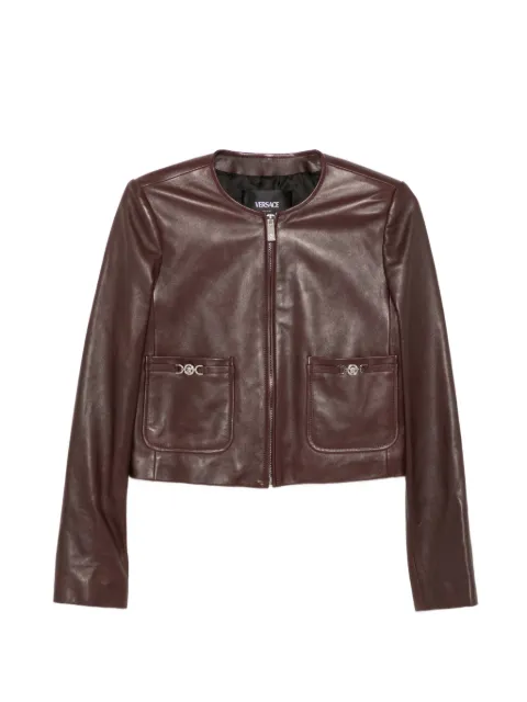 Versace leather zipped jacket Red 10225961A16236