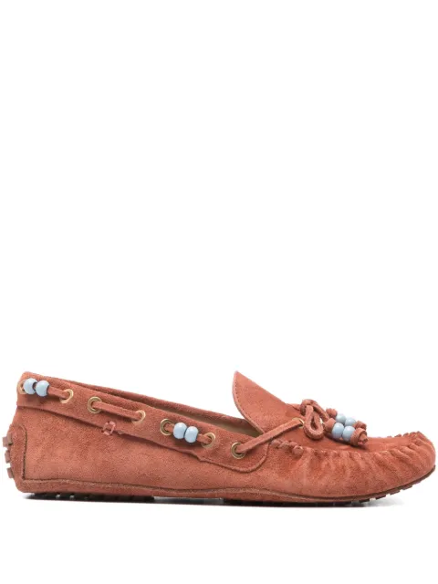 FARM Rio beaded moccasin loafers Brown 354668