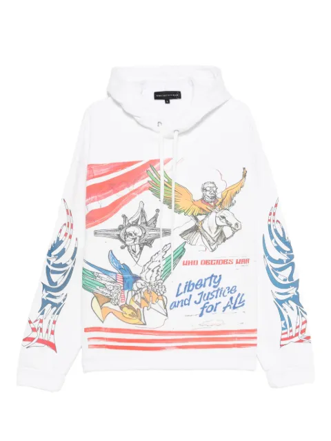 Who Decides War Liberty graphic-print hoodie White HOODEDPULLOVER