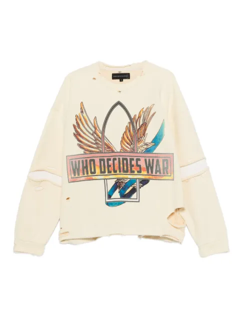 Who Decides War Ribbon Tour distressed sweatshirt Yellow RIBBONTOURPULLOVER