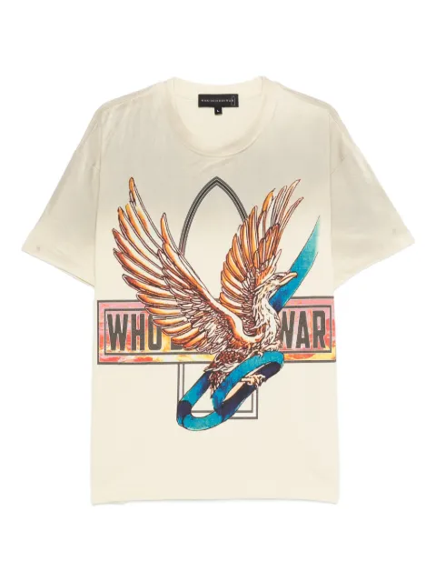 Who Decides War graphic-print T-shirt Neutrals RIBBONTOURJERSEY