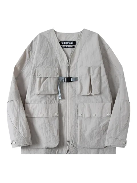Spoonyard V-neck 3D jacket Grey JK077CLAY