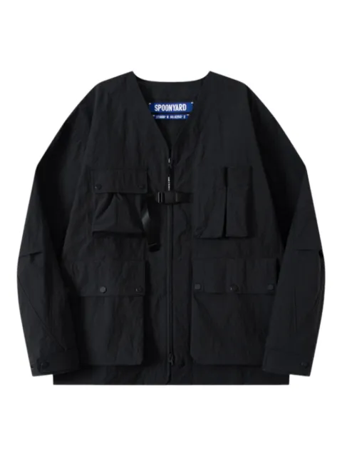 Spoonyard 3D Pockets V-neck Jacket Black JK077BLACK