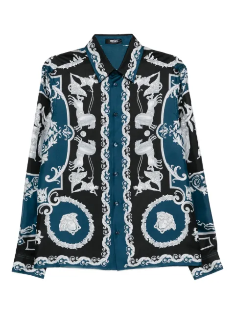Versace printed silk twill regular shirt Black 10217151A16096