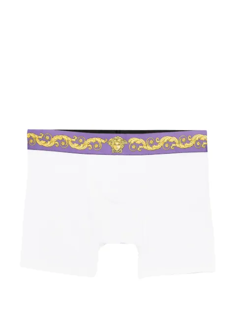 Versace printed cotton-jersey long trunks White 10227521A16806