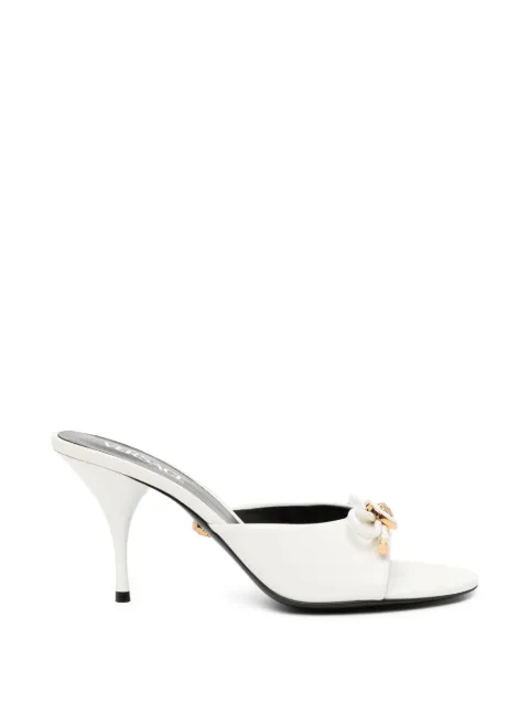 Versace 85mm Opera Bows patent-leather mules White 1018239D2VE