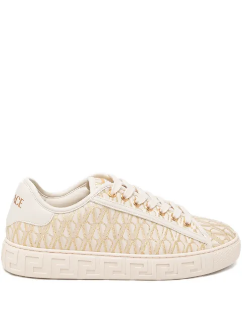 Versace Greca-jacquard canvas sneakers Neutrals 10135681A16981