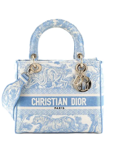 Christian Dior Pre-Owned Toile de Jouy Lady D-Lite Bag Embroidered Canvas tote bag Blue CKIY0IMMWSMSLBKF