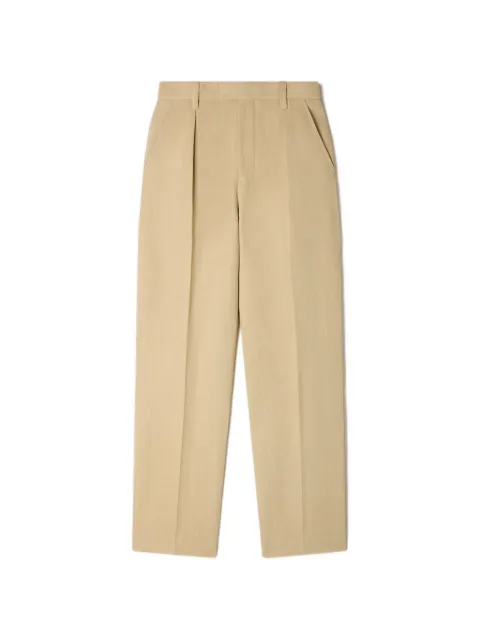 SANDRO wide pleated cotton-linen trousers Neutrals SHPPA01937