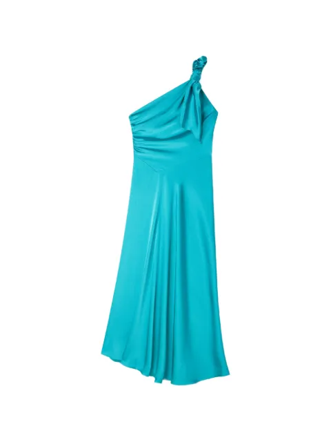 SANDRO satin-effect maxi dress with bow Blue SFPRO04853