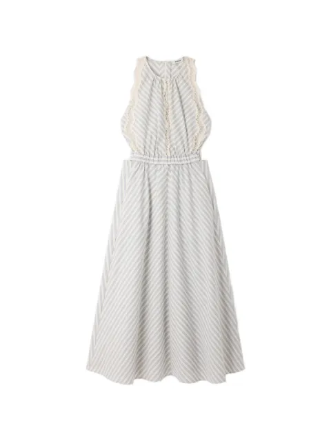 SANDRO striped cotton midi dress Neutrals SFPRO04751