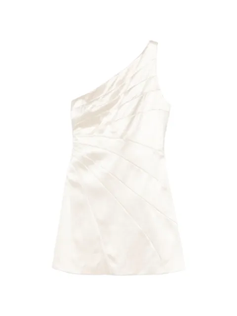 SANDRO mini one-shoulder satin-effect dress Neutrals SFPRO04639