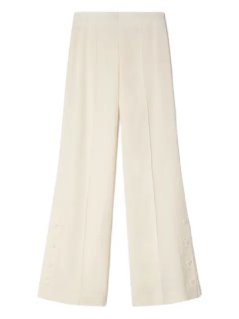 SANDRO buttoned-slit straight-leg trousers Neutrals SFPPA01850