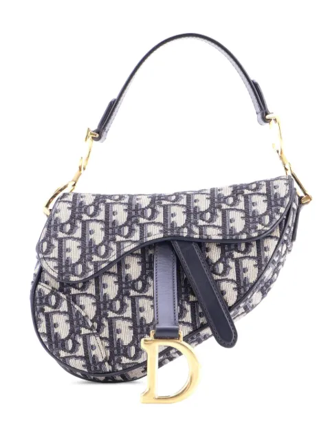 Christian Dior Pre-Owned Saddle Handbag Oblique Canvas Mini shoulder bag Blue 5HWFQV6MO7OZHVAS