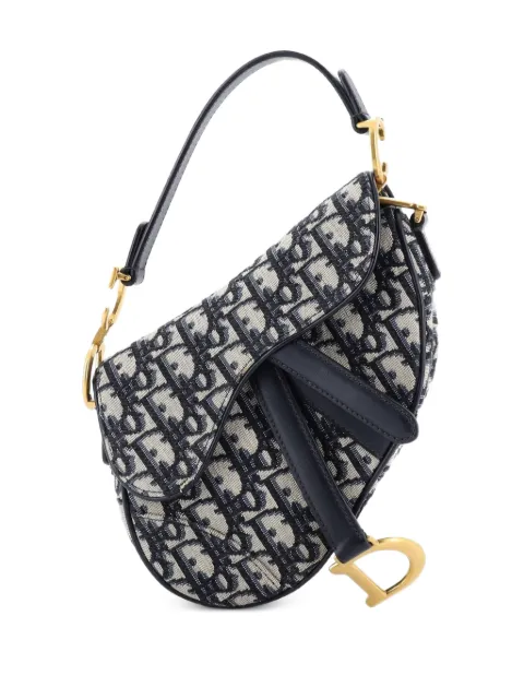 Christian Dior Pre-Owned Saddle Handbag Oblique Canvas Mini shoulder bag Blue S6CM6AZM3QY86GFV
