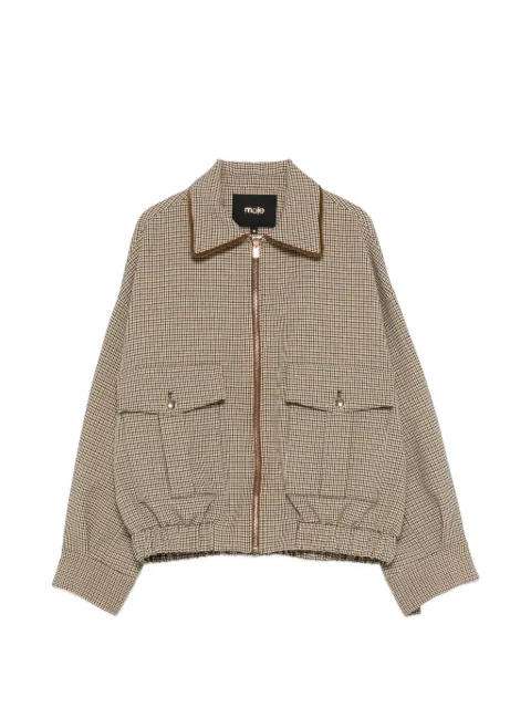 Maje checked bomber jacket Brown MFPBL00818